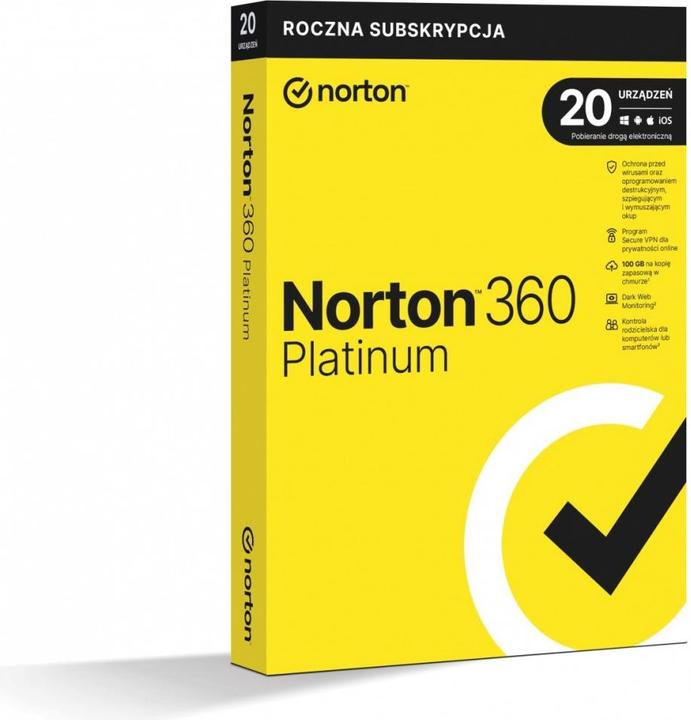 Norton Symantec 360 Platinum BOX PL 20 - device - licence for one year (1 User, 12 months)