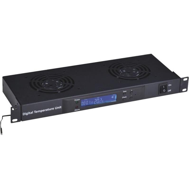 Alantec 19" 1HE Lüftungspanel (SA-F-1U-2-T2-C), Serverschrank Zubehör, Schwarz