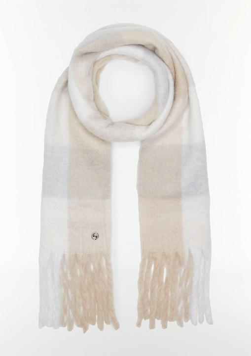 Image du produit Comma Tuch Karierter Strickschal mit Fransen