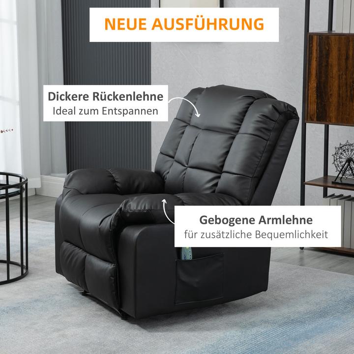 Image du produit Homcom Fauteuil de massage avec fonction de couchage et télécommande