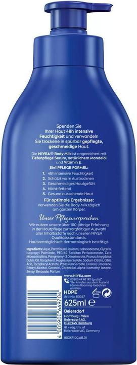 Actual product image NIVEA Reichhaltige Body Milk (Body milk, 625 ml)