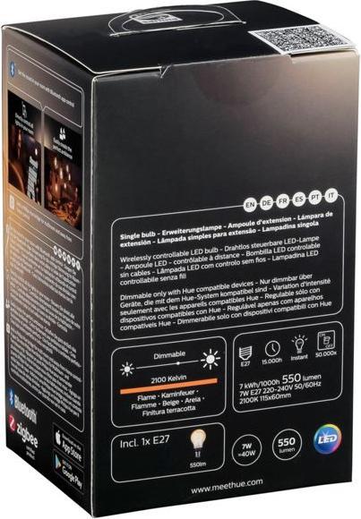 Immagine prodotto Philips Hue Tonalità Bianco BT (E27, 7 W, 550 lm, 1 x, G)