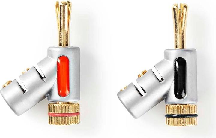 JTI Bananenstecker | Gerade | Männlich | Vergoldet | Schraube | Kabeleingangsdurchmesser: 7,4 mm | Zinkl