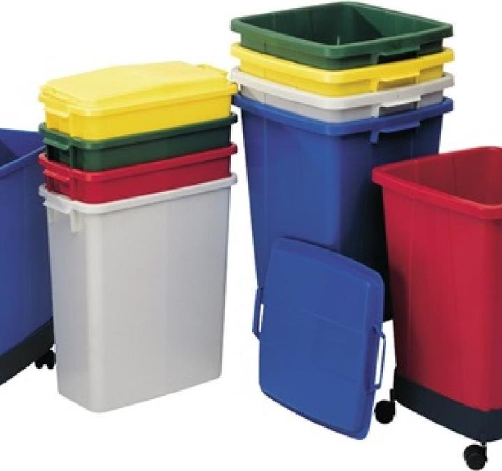 Actual product image kaiserkraft Fahrwagen m.weisshen Rollen Abfallsammler 90l dunkelgrau GRAF (90 l)