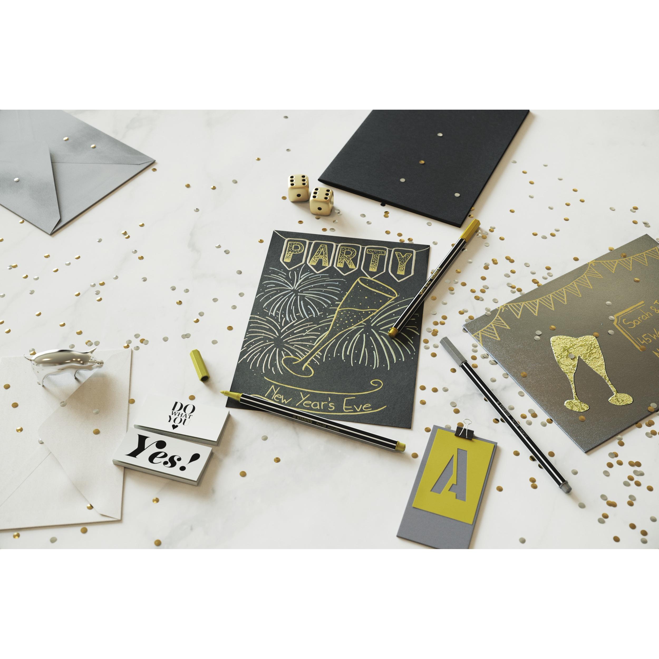 Thumbnail - 10x STABILO, Malstifte, Pen 68 Premium Metallic-Filzstift (Green, 1 x)