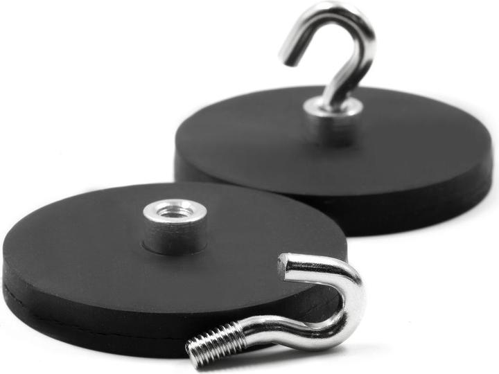 Produktbild Supermagnete Magnetsystem rund gummiert mit Gewindebuchse (1x)