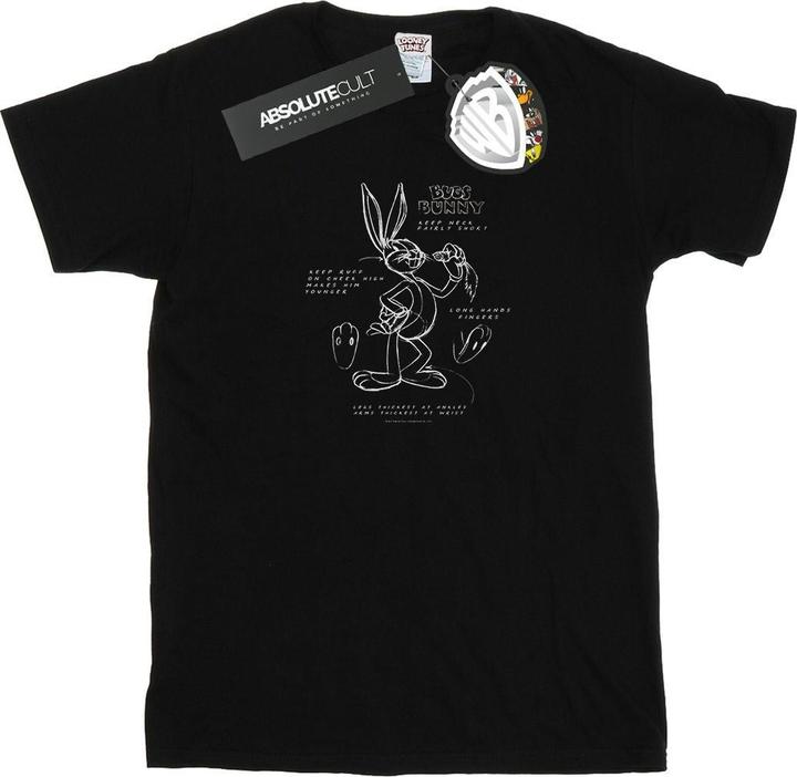 Actual product image Looney Tunes Mens Bugs Bunny Drawing Instruction T-Shirt (S)