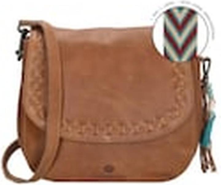 Micmacbags Friendship -Umhängetasche ausblenden & stechen - Brown - 100% Leder