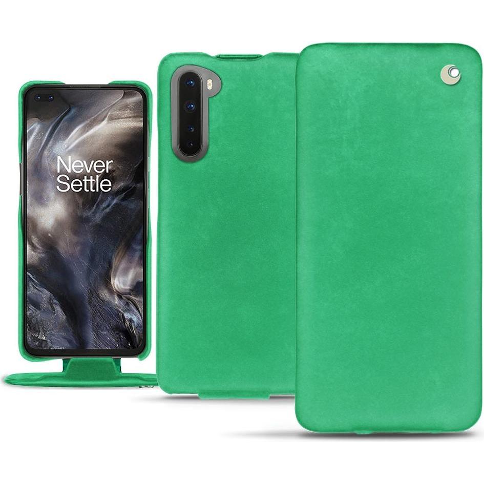 Noreve Lederschutzhülle vertikal (OnePlus Nord), Smartphone Hülle, Grün