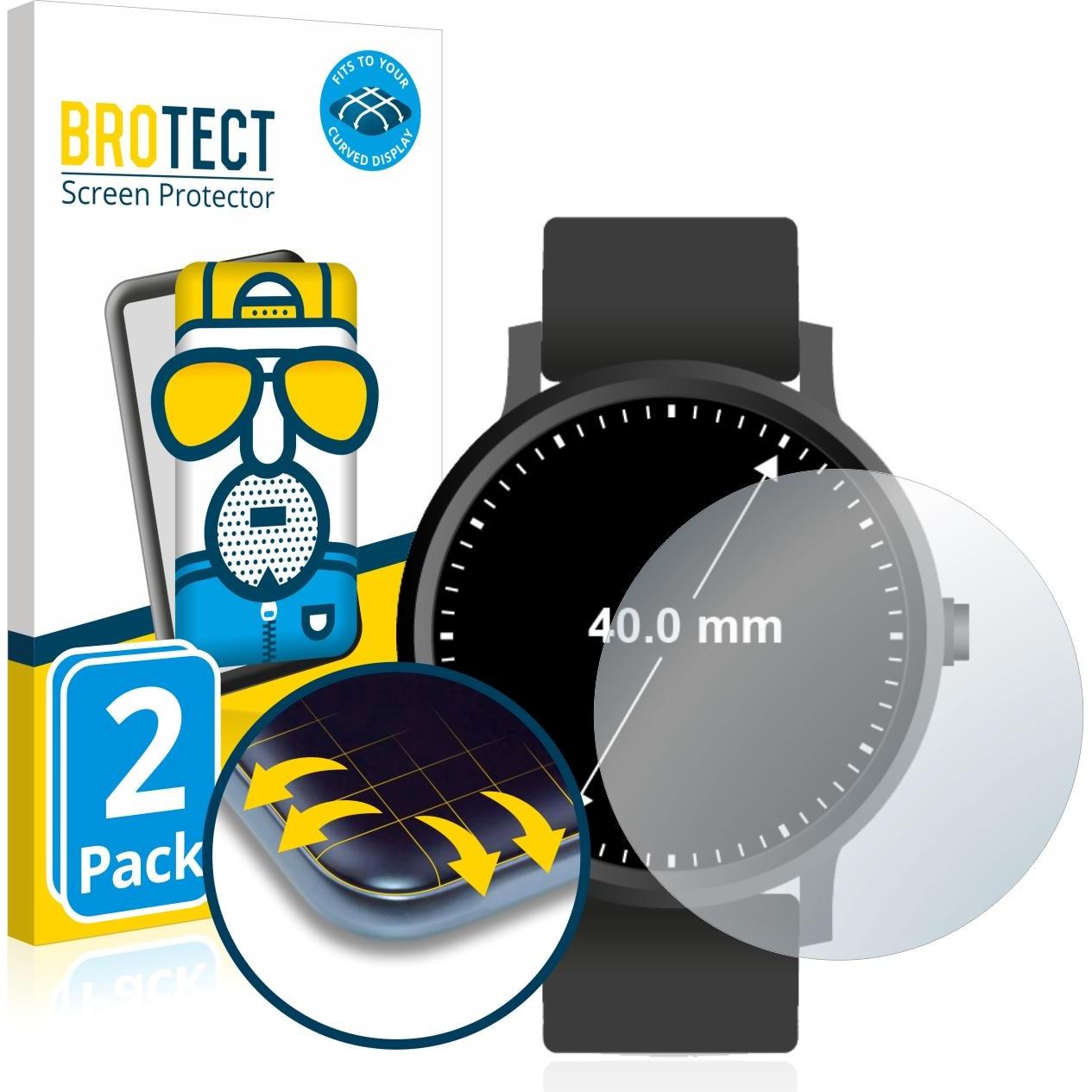 BROTECT Full-Cover Displayschutz Matt, Smartwatch Schutzfolie, Grau