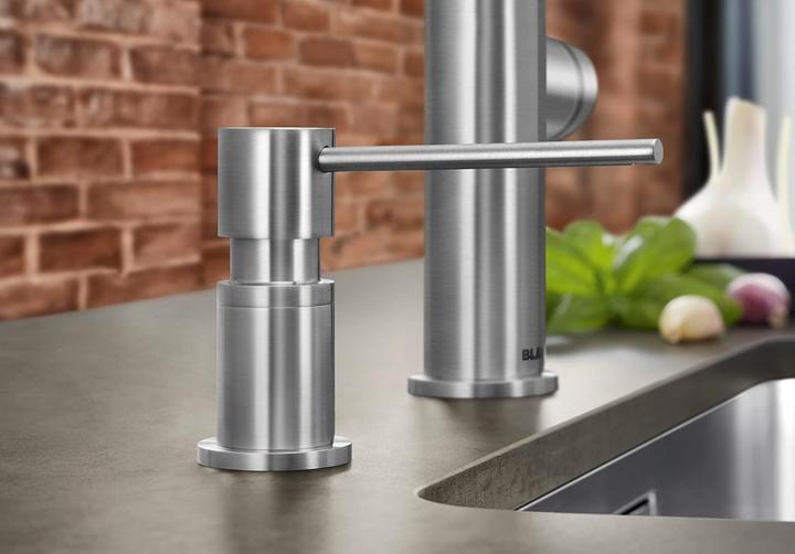 Productafbeelding Blanco LATO afwasmiddeldispenser satijn donker staal | Geschikt voor alle keukenmengkranen | Handig