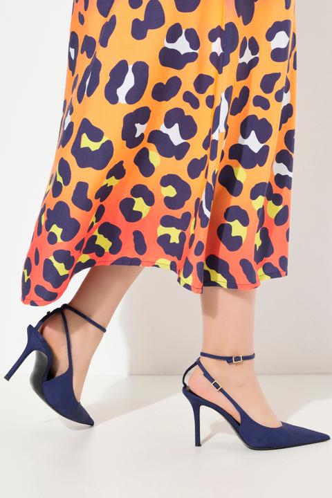 Image du produit Miamoda Robe midi coupe confortable, avec col tunisien et manches 3/4. Mélange de motifs léopard (44)