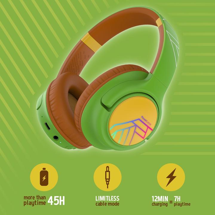 Actual product image PowerLocus Bobo Bluetooth-Kinderkopfhörer turtle