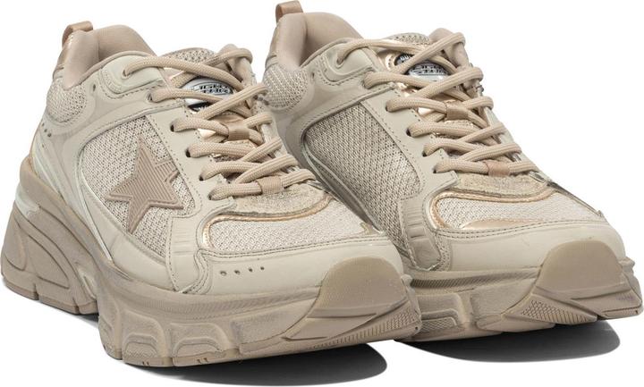 Actual product image Golden Goose lightstar leather and mesh sneakers colour taupe (39)