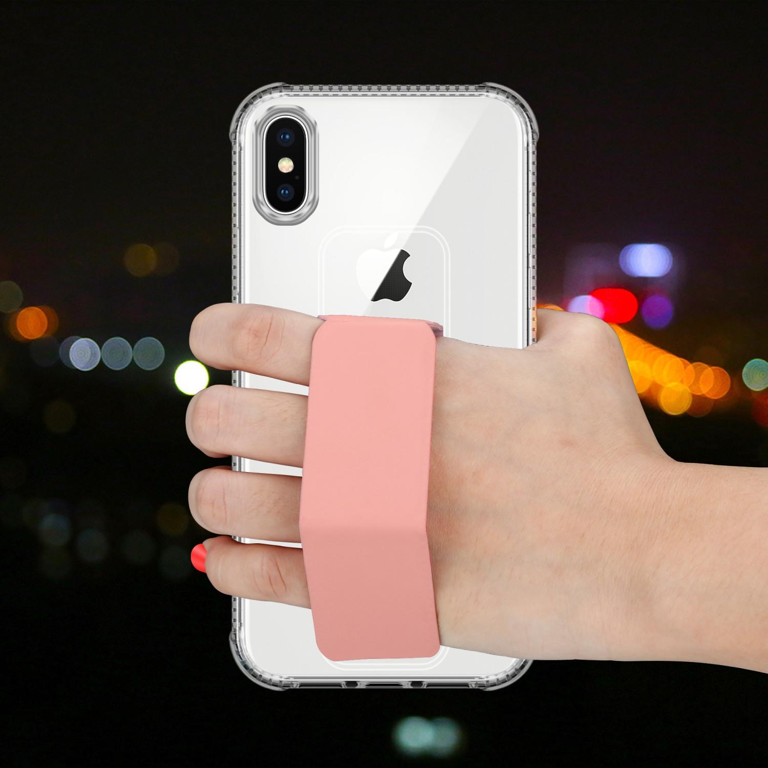 Thumbnail - Cadorabo Hülle für Apple iPhone X / XS im TPU mit Halterung LM167 Style (Apple iPhone X), Smartphone Hülle, Rosa