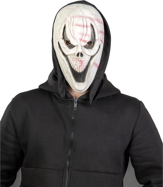 MICA Festival Halbmaske mit Haube - Horrorclown