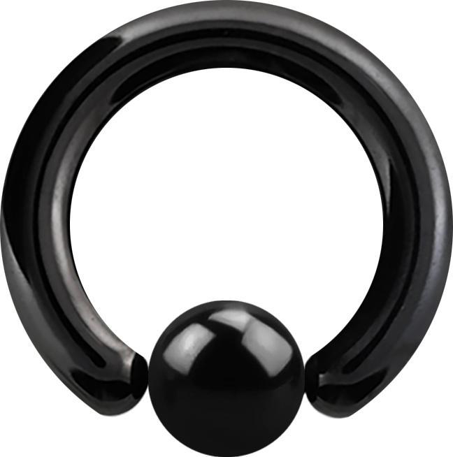Actual product image Star Piercing Ball Closure Ring schwarz (without brass, Titanium)