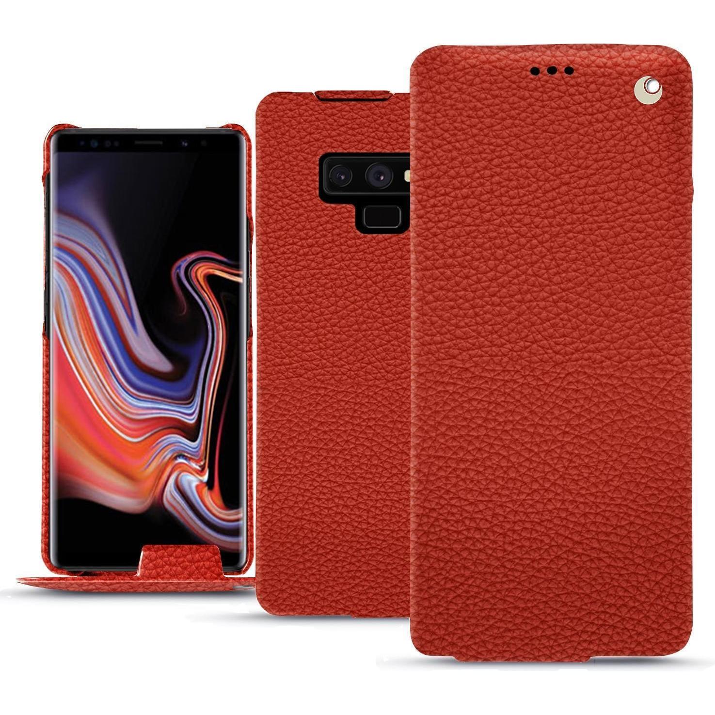 Noreve Lederschutzhülle vertikal (Samsung Galaxy Note 9), Smartphone Hülle, Orange