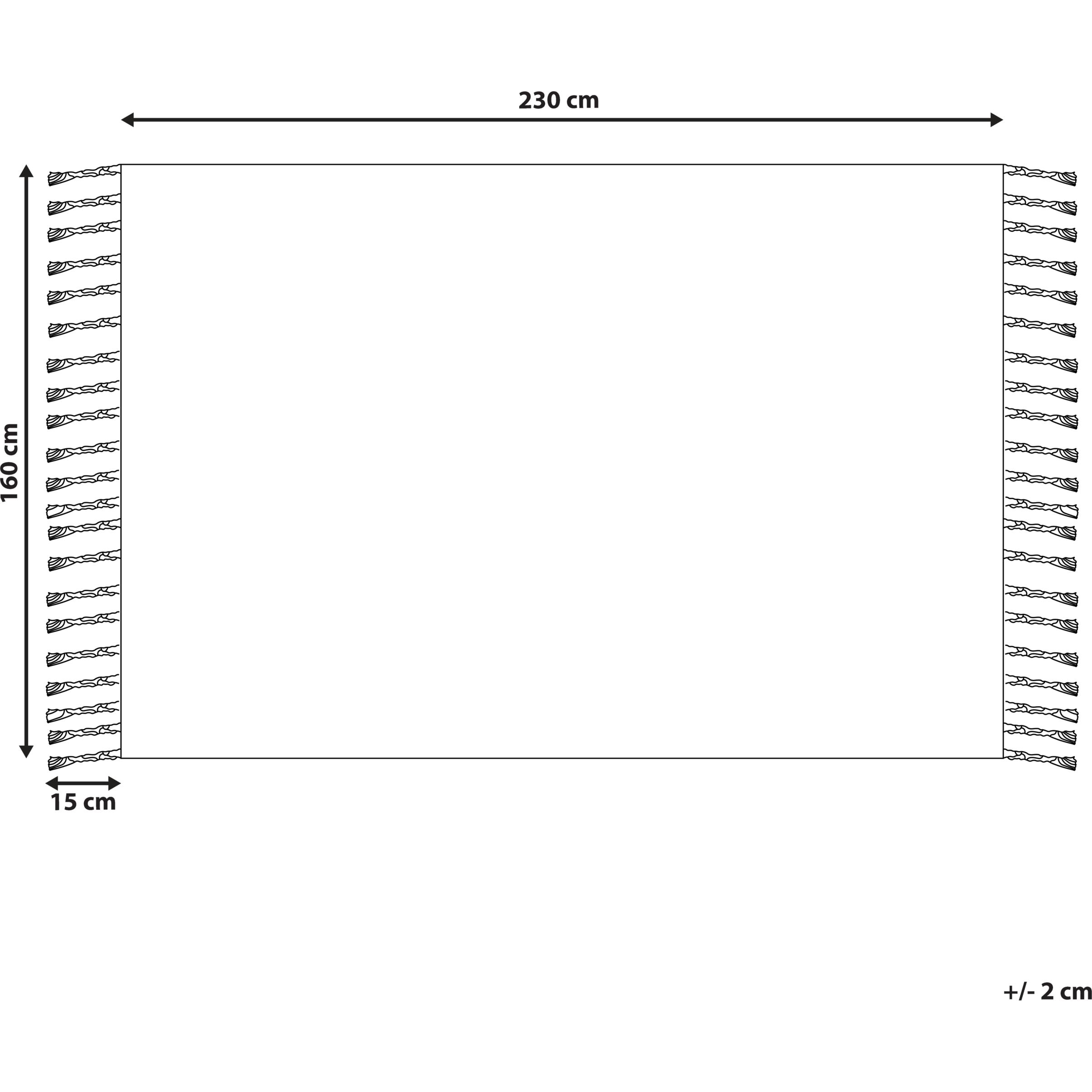 Thumbnail - Beliani, Teppich, Outdoor Teppich grau / weiss 160 x 230 cm orientalisches Muster Kurzflor TABIAT (160 x 230 cm)