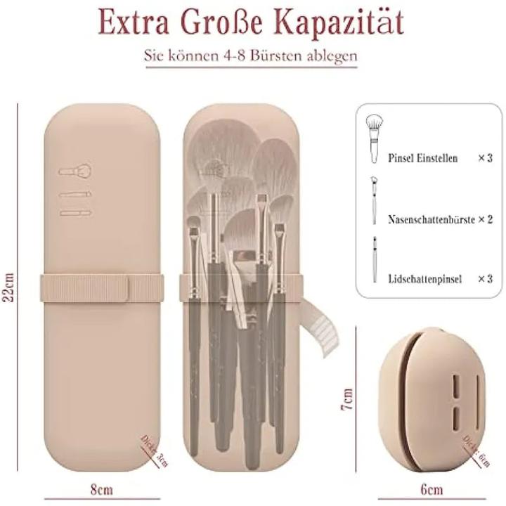 Actual product image Only-Bags.Store Travel Makeup Brush Holder, Silicone Cosmetic Brush Bag, Makeup Sponge Case Portable