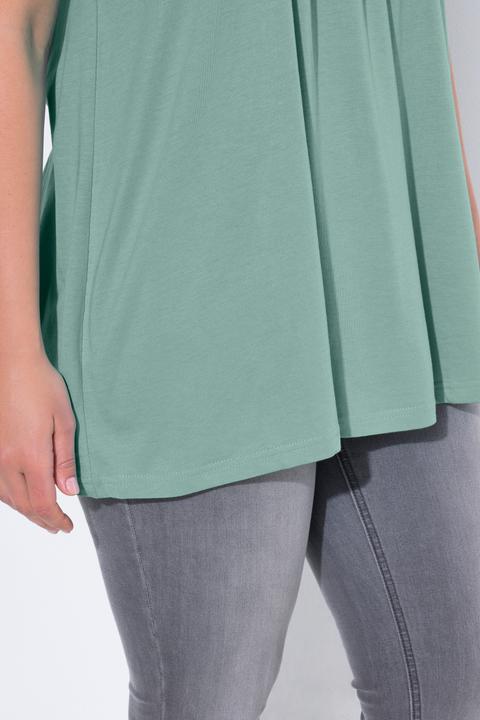 Produktbild Ulla Popken T-Shirt, Zierfalten, A-Linie, Rundhals, Halbarm, Modal (46, 48)