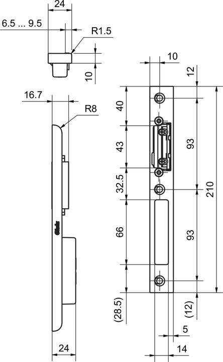 Produktbild Glutz Kappenschliessbleche 16610 (Schliessblech)