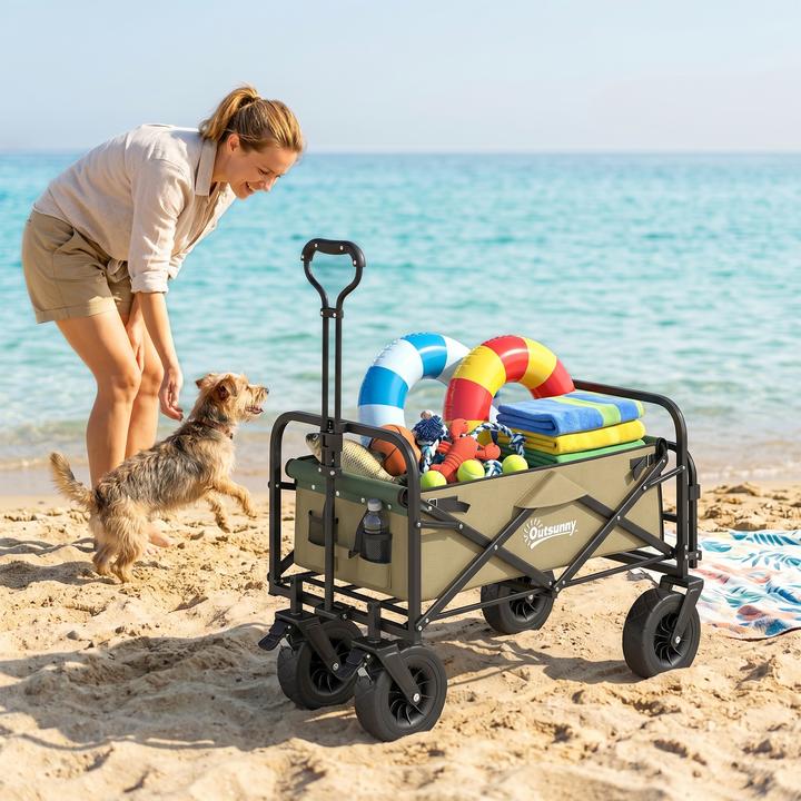 Produktbild Outsunny Bollerwagen mit verstellbarem Griffwinkel