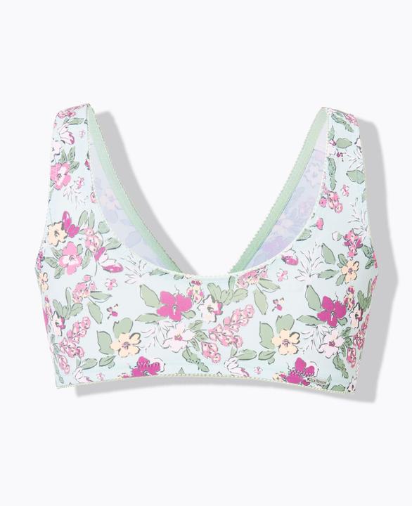 Produktbild Ulla Popken Bustiers, 2er-Pack, Blüten/uni, Vorderverschluss (2er Pack, 120 D)