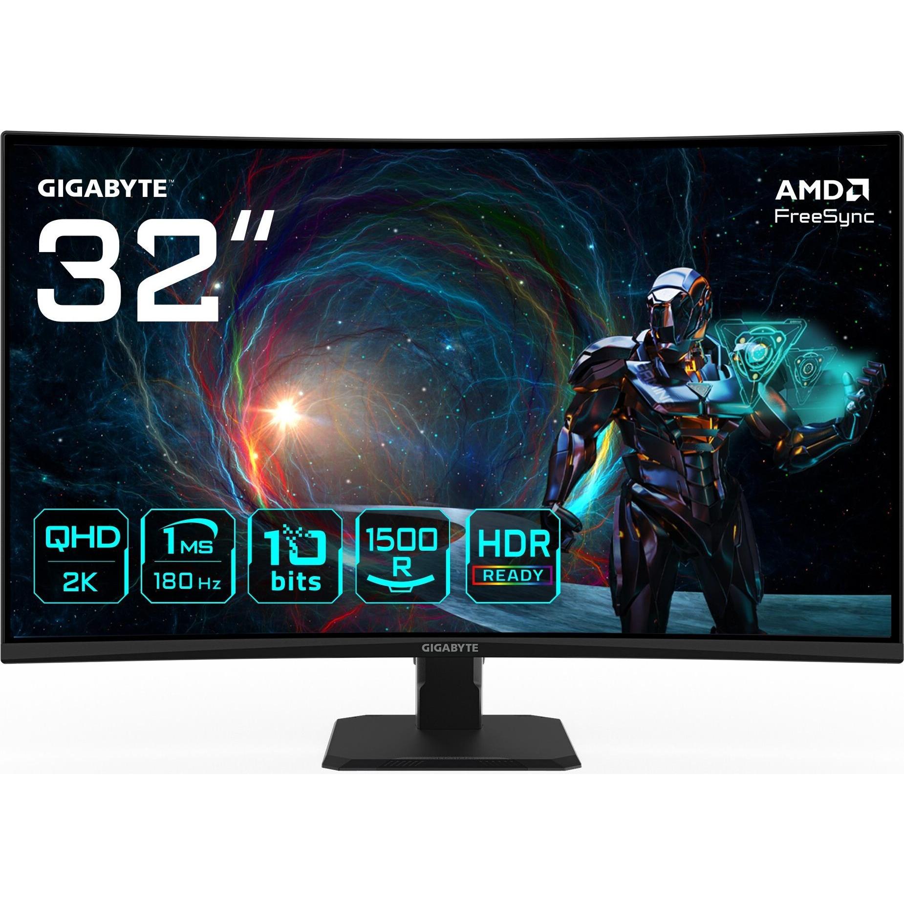 Gigabyte GS32QCA (2560 x 1440 Pixel, 31.50"), Monitor, Schwarz