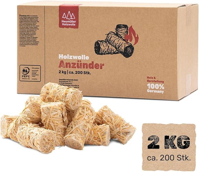 Heumüller Natürliche Holzwolle-Anzünder für Kamin, Grill & Feuerstelle