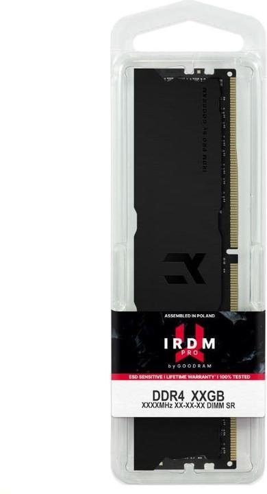 Actual product image Goodram IRDM PRO memory module 32 GB 2 x 16 GB DDR4 3600 MHz (2 x 16GB, 3600 MHz, DDR4-RAM, U-DIMM)
