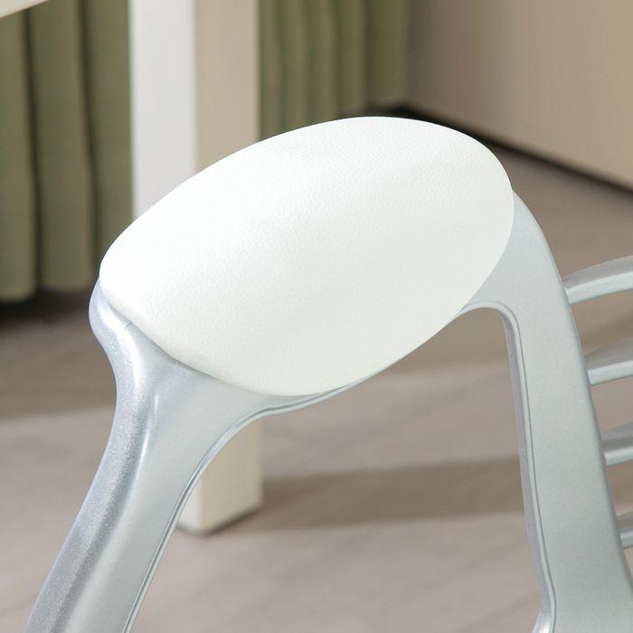 Image du produit Swisshandel24 Bürostuhl, Ergonomisch Schreibtischstuhl mit Armlehne, Gepolsterter Rückenlehne Weiss (49 - 58 cm)