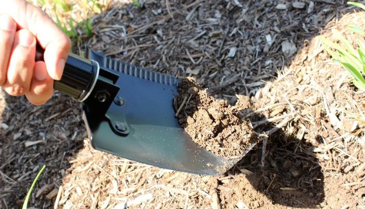 Actual product image S E Premium Quality Black Tri-Fold Serrated Shovel W/Carrying Case