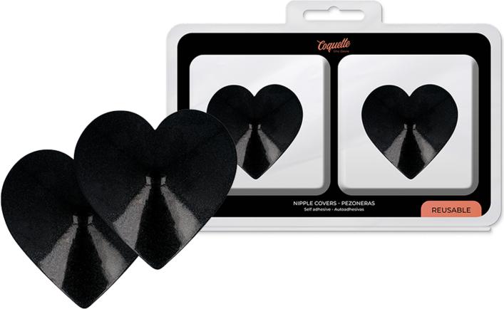 Actual product image Coquette Chic Desire Nipple Cover - Black Hearts