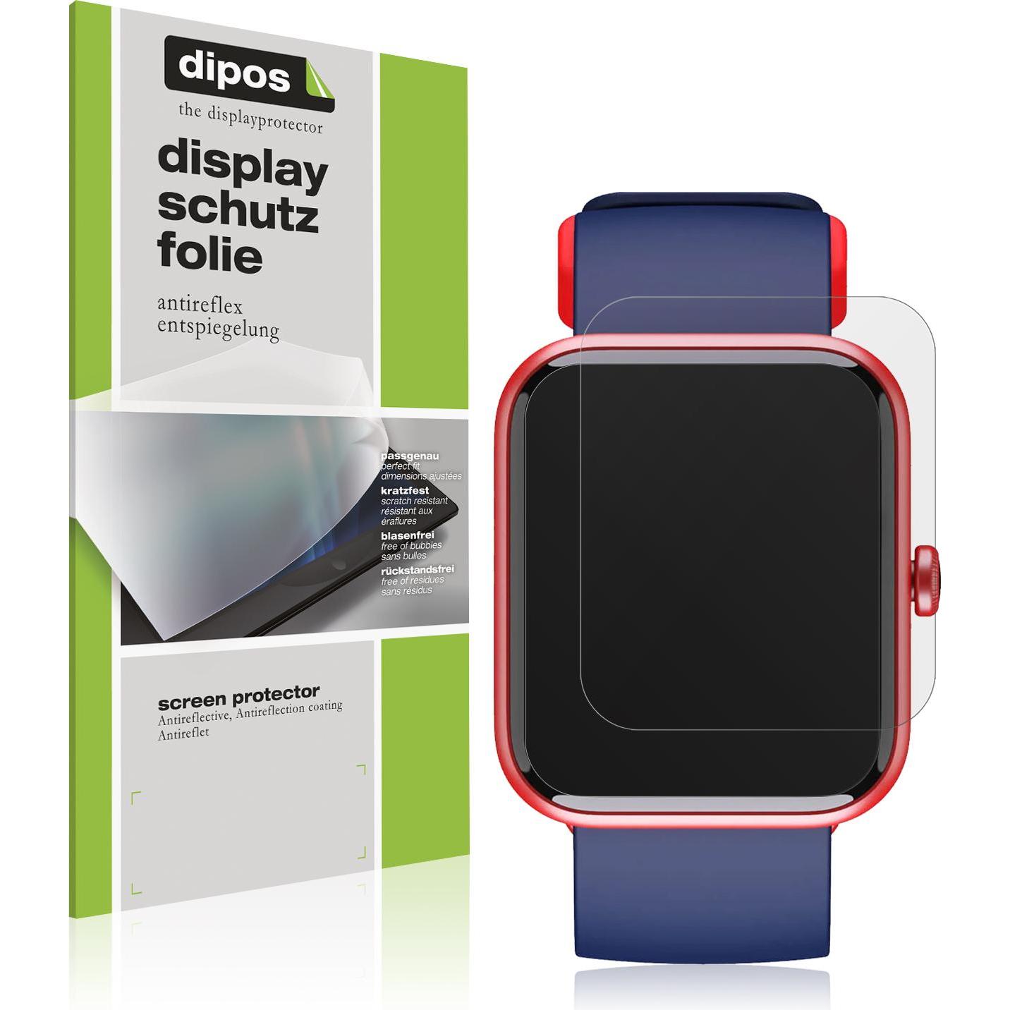 Dipos Displayschutzfolie Antireflex, Smartwatch Schutzfolie, Transparent
