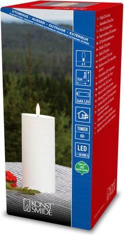 Actual product image LED Kunststoffkerze weiss 1875-100 Aussen 1875-100 6h Timer D7 H15cm 2xAA (1 x)