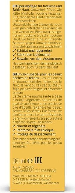 Voedingswaarden en ingrediënten Weleda Coldcream (30 ml, 24h crème)