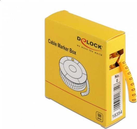 Produktbild Delock Kabelkennzeichnung Nr. 0, gelb 500 Stück