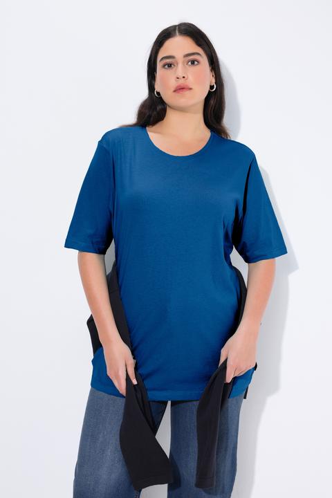 Actual product image Ulla Popken Basic Round Neck Short Sleeve Relaxed Fit Tee (58)