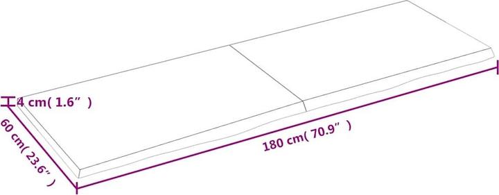 Actual product image vidaXL Oak Nature (180 x 60 x 4 cm)