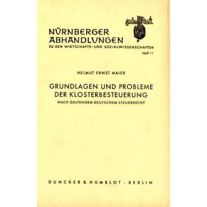 Grundlagen und Probleme der Klosterbesteuerung, Fachbücher