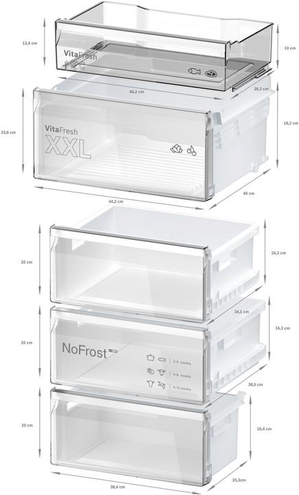 Produktbild Bosch Hausgeräte Serie 4 Freistehende KühlGefrierKombination mit Gefrierbereich unten 203 x 60 cm (363 l)