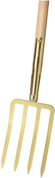 Image du produit Idealspaten Fourche à bêcher Dents à baïonnette or lourd Anneau de rail Manche en T frêne 85 cm