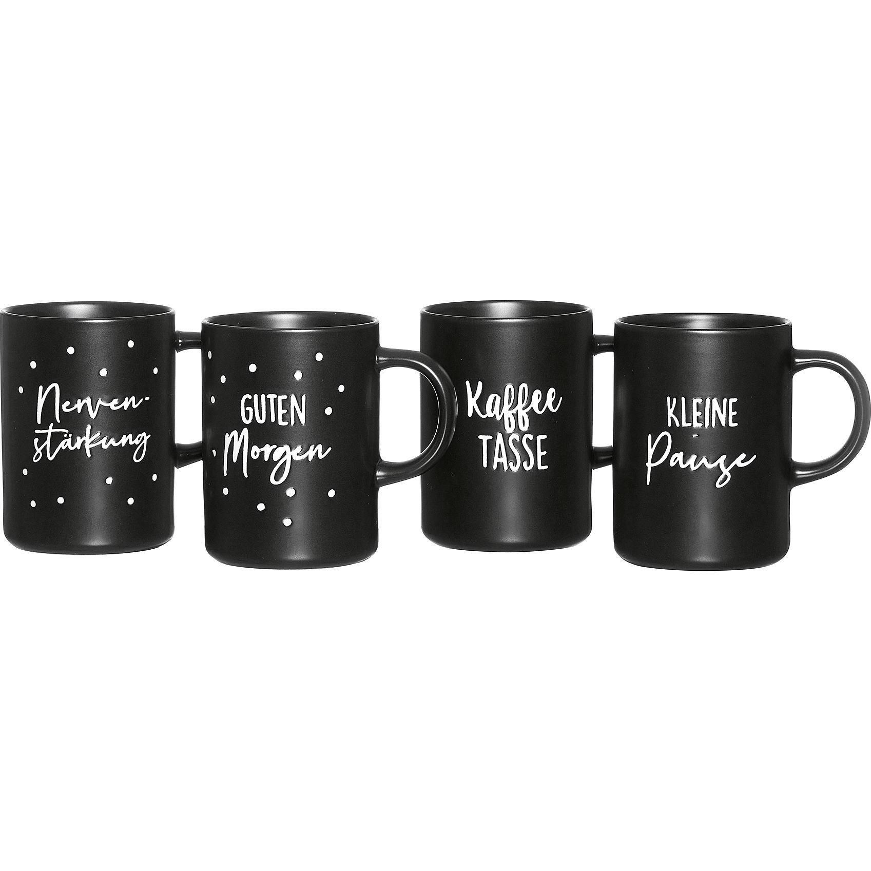 Ritzenhoff & Breker, Tasse, Kaffeebecher 390ml Svart sort. (390 ml, 4 x)