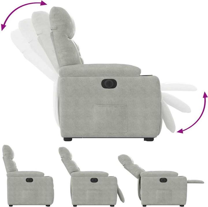 Produktbild vidaXL Relaxsessel Aufstehhilfe Elektrisch Hellgrau Mikrofasergewebe