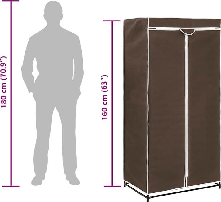 Actual product image vidaXL Kleiderschrank (75 x 50 x 160 cm)