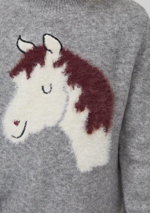 Produktbild s.Oliver Strickpullover Strickpullover mit flauschigem Pferde-Motiv (92, 98)