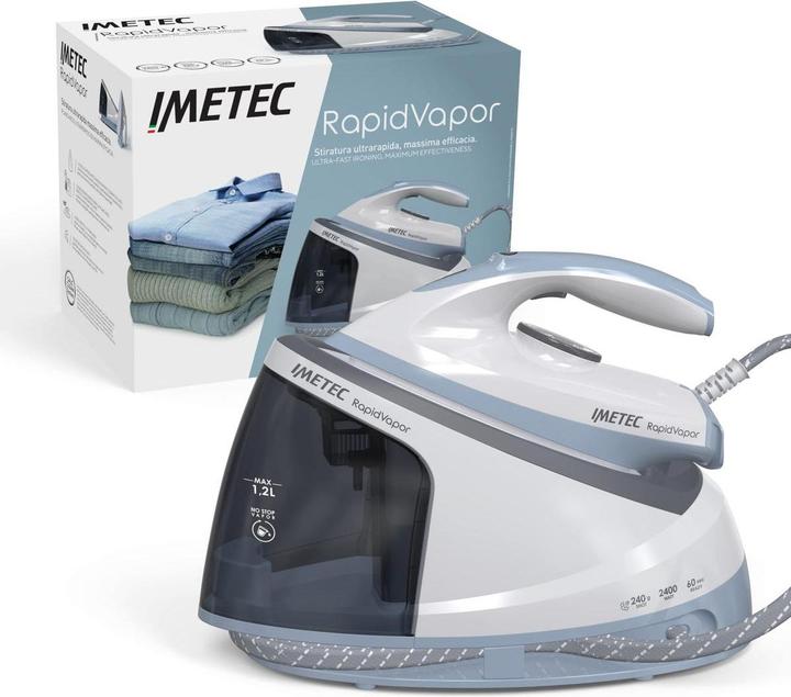 Produktbild Imetec Rapidvapor Bügelsystem, Flüssigkeramik-Bügelsohle, Schnellaufheizung, Leichtgewicht, 2400 W, Co (2400 W, 240 g/min)