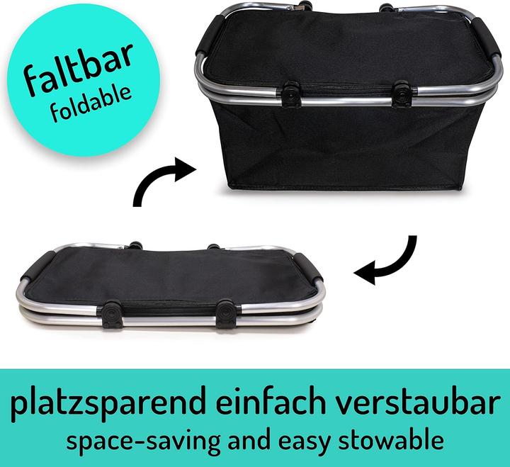 Actual product image e-Best Faltbarer Einkaufskorb 25L mit Deckel-Reissverschluss