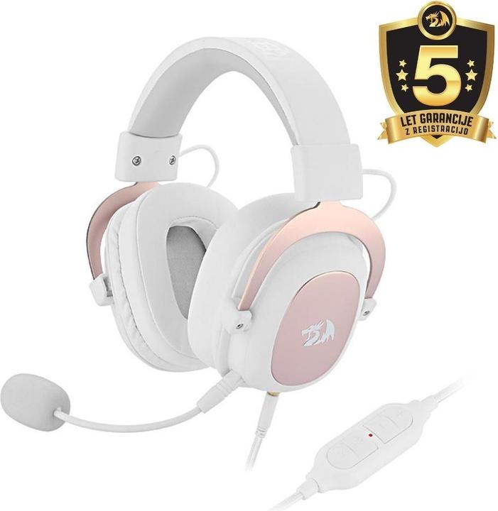 Produktbild Redragon headphones/headset Wired Head-band Gaming USB Type-A White (Kabelgebunden)